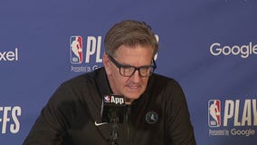Chris Finch reacts after Game 2 win over Nuggets