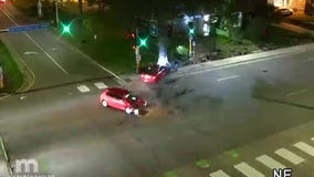 Car narrowly misses pedestrian in Minneapolis