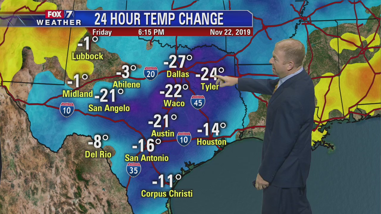 Evening weather forecast for November 22