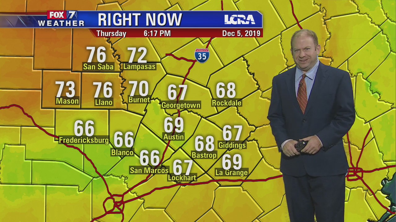 Evening weather forecast for December 5, 2019
