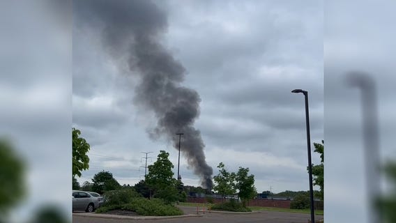 Smoke plume from Eden Prairie twin home fire