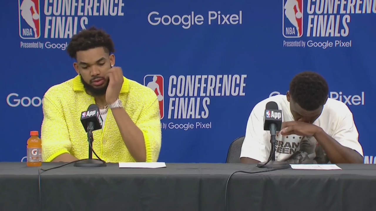 Karl-Anthony Towns, Anthony Edwards talk Game 4 win at Dallas