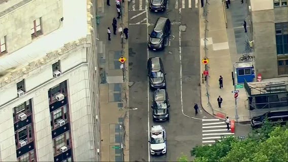 Trump's motorcade leaves court after guilty verdict [AERIALS]