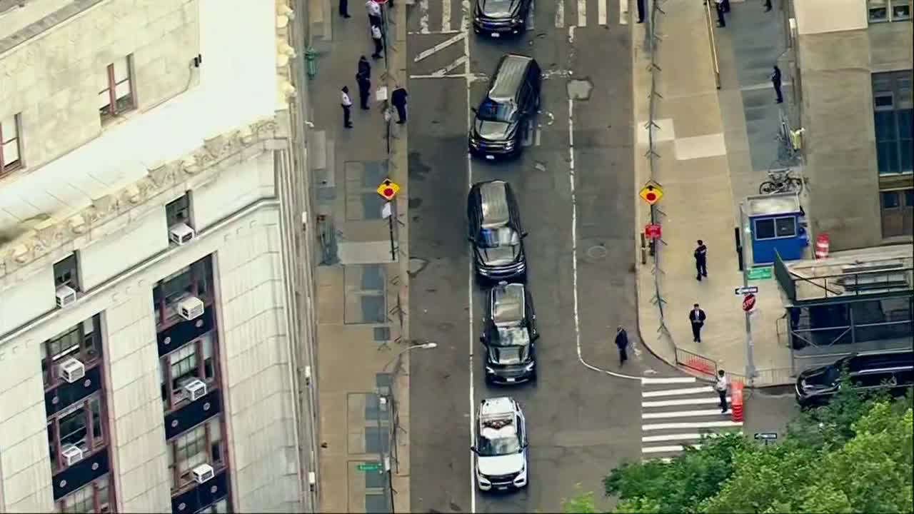 Trump's motorcade leaves court after guilty verdict [AERIALS]