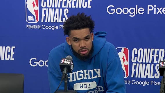 Karl-Anthony Towns reacts to season-ending loss