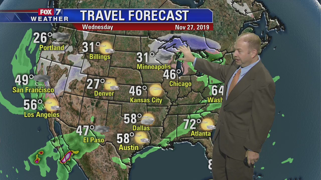 Evening weather forecast for November 25