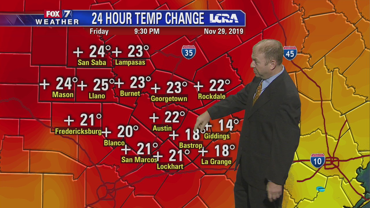Evening weather forecast for November 29
