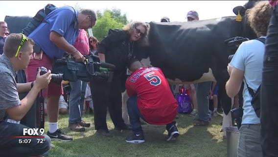 Twins test milking skills at State Fair