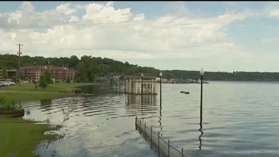 St. Croix river flooding in Stillwater after rain