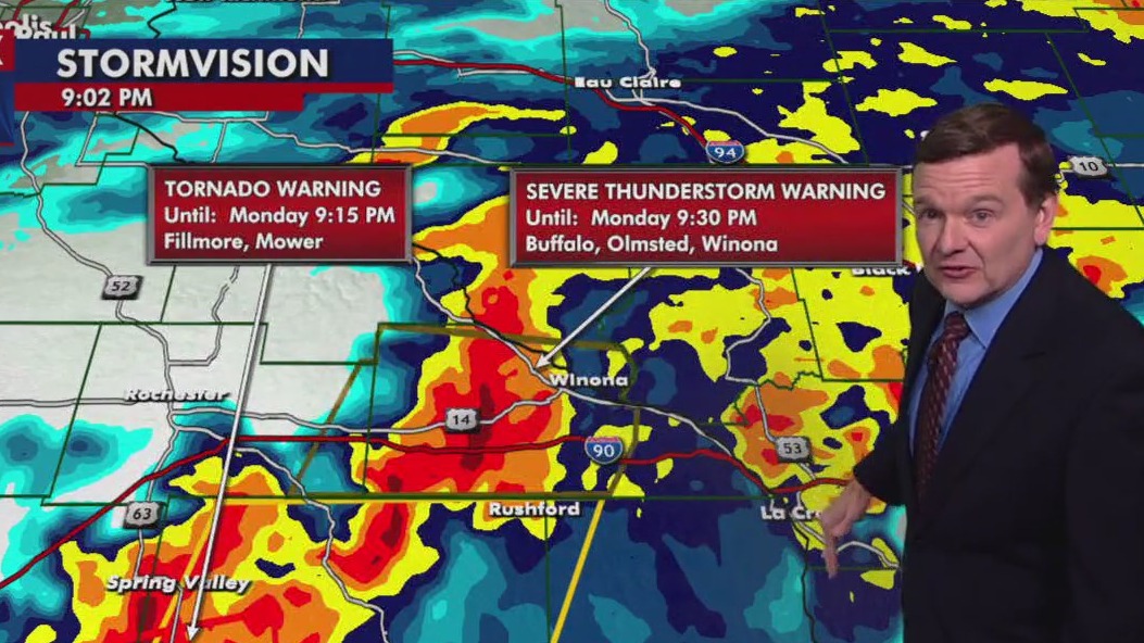 Monday storms, tornado warnings wind down | FOX 9 Minneapolis-St. Paul