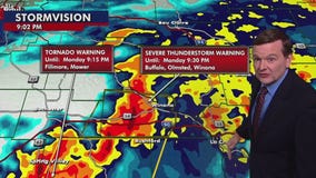 Monday storms, tornado warnings wind down