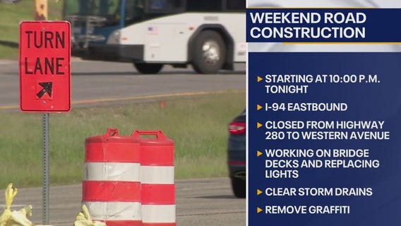 Section of I-94 to close for the weekend