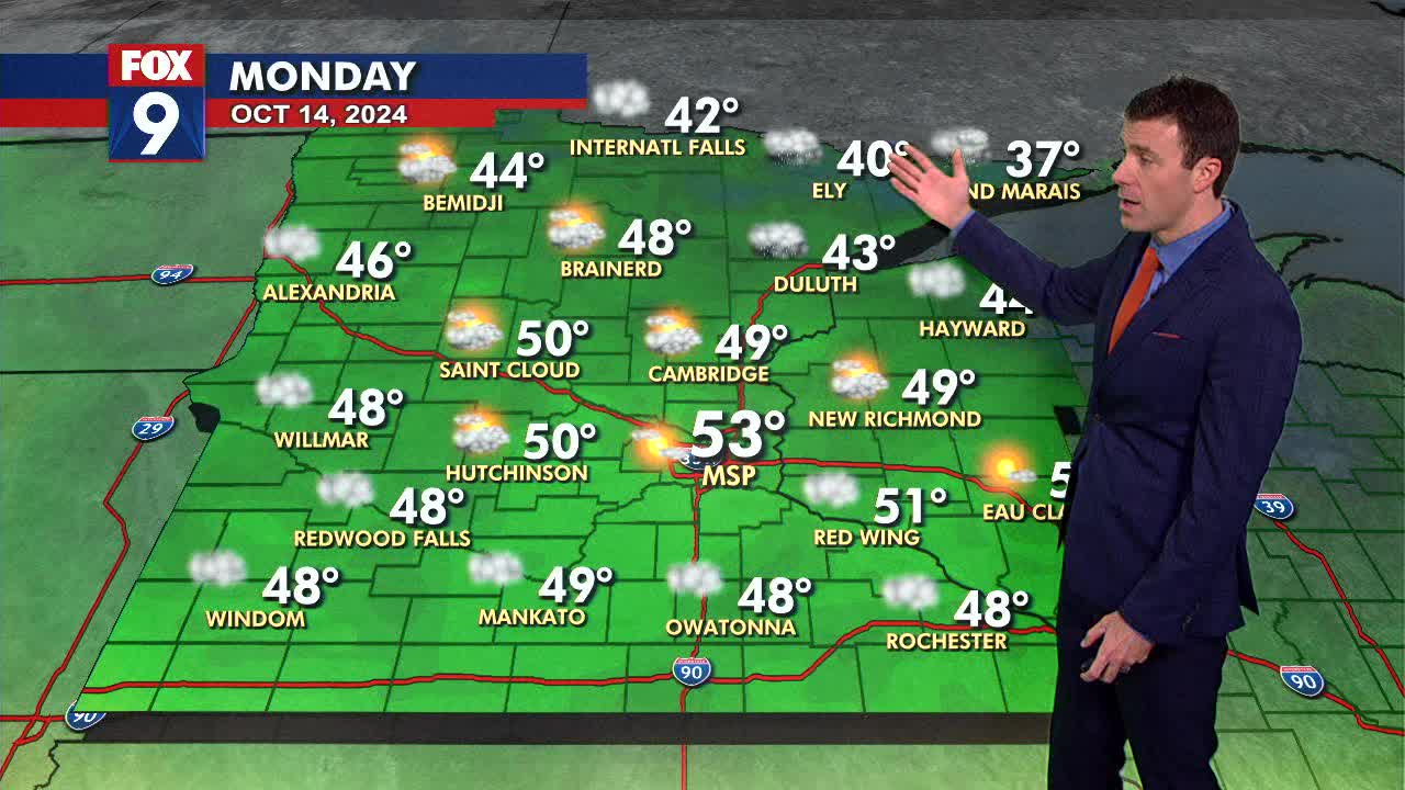 MN weather: Cooler, less windy day Monday