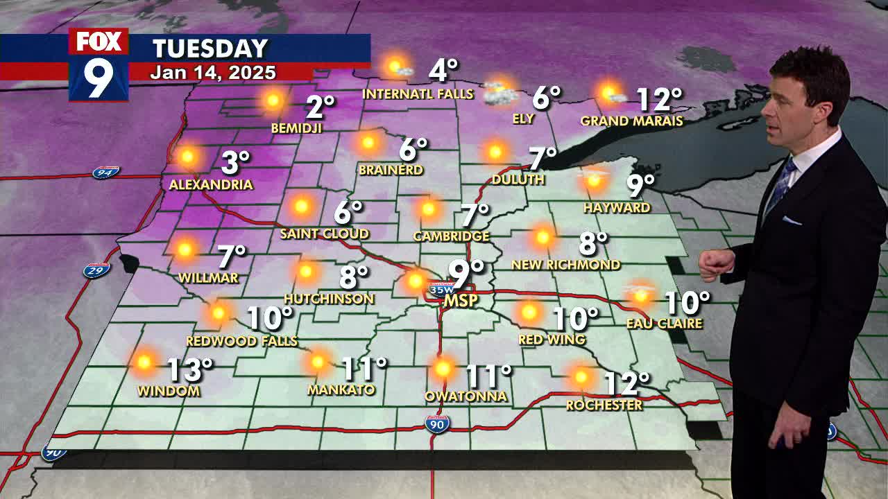 MN weather: Cold but sunny day on Tuesday