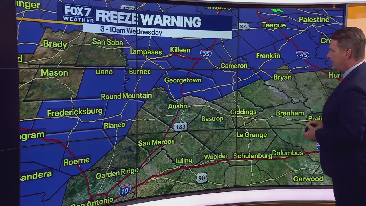 Austin weather: First freeze for some Wed.
