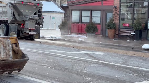 Crews salt Mpls street after water main break