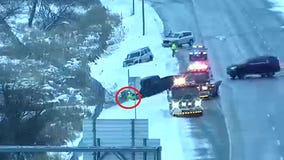 SUV slams into tow truck in Forest Lake