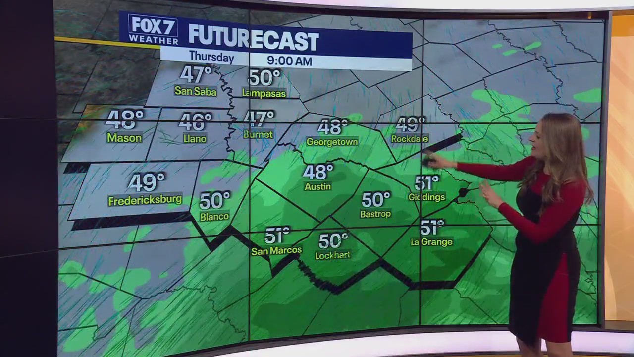 Austin weather: Chilly with spotty rain