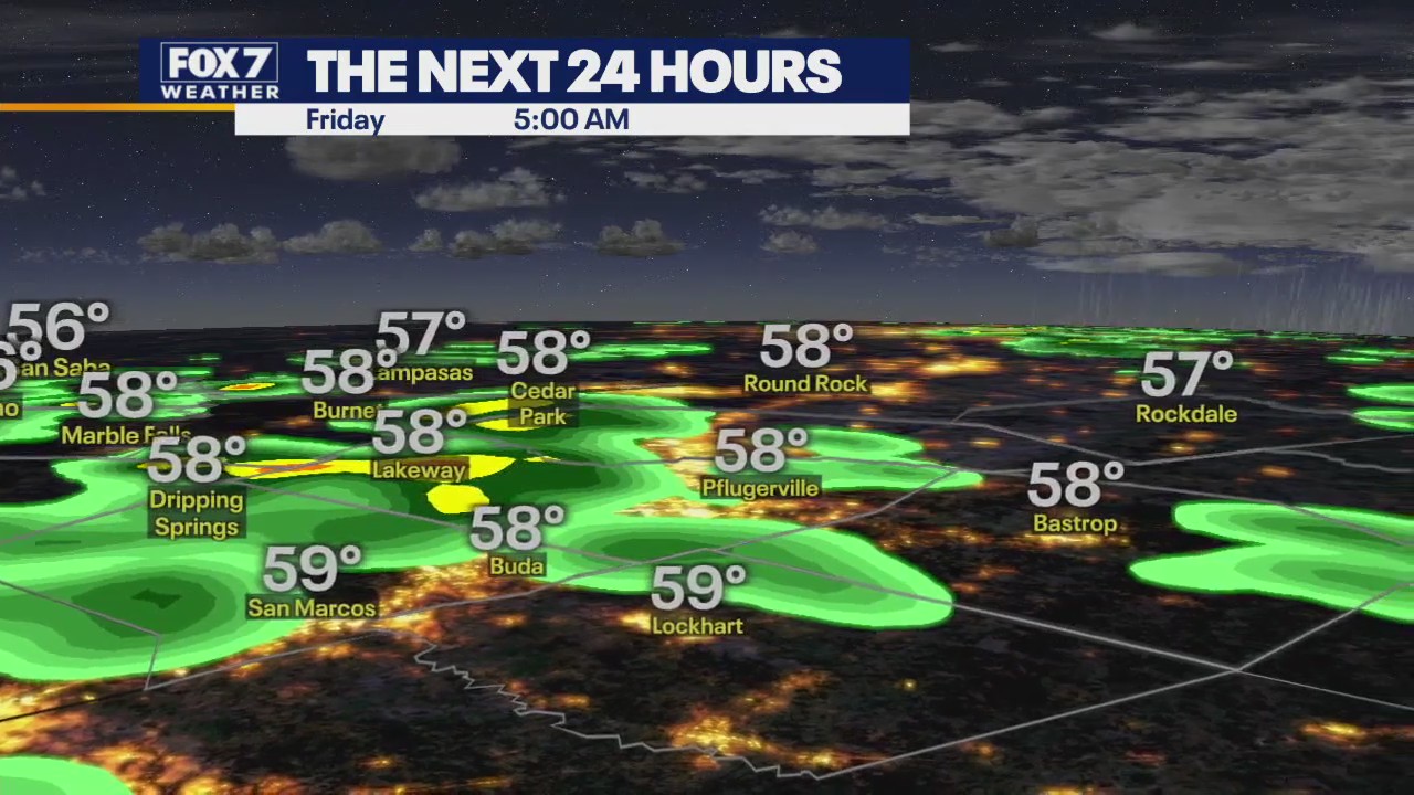 Austin weather: Cloudy with rain expected