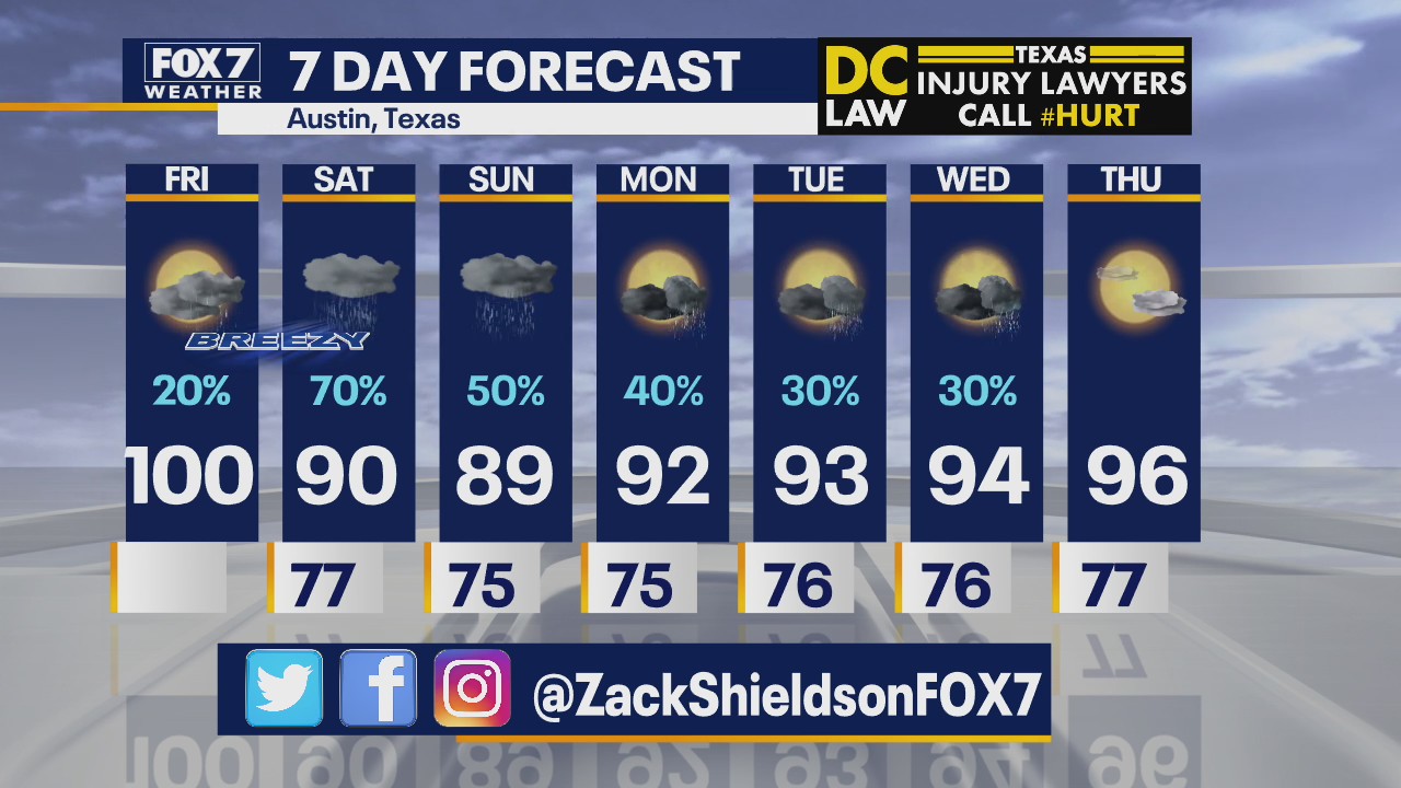 Noon weather forecast for July 24, 2020