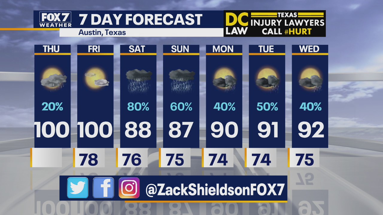 Noon weather forecast for July 23, 2020