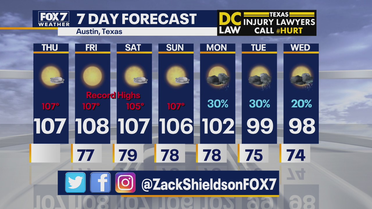 Noon weather forecast for August 13, 2020