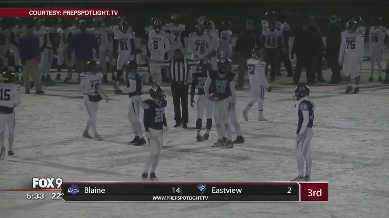 Power outage interrupts Eastview-Blaine state playoff game