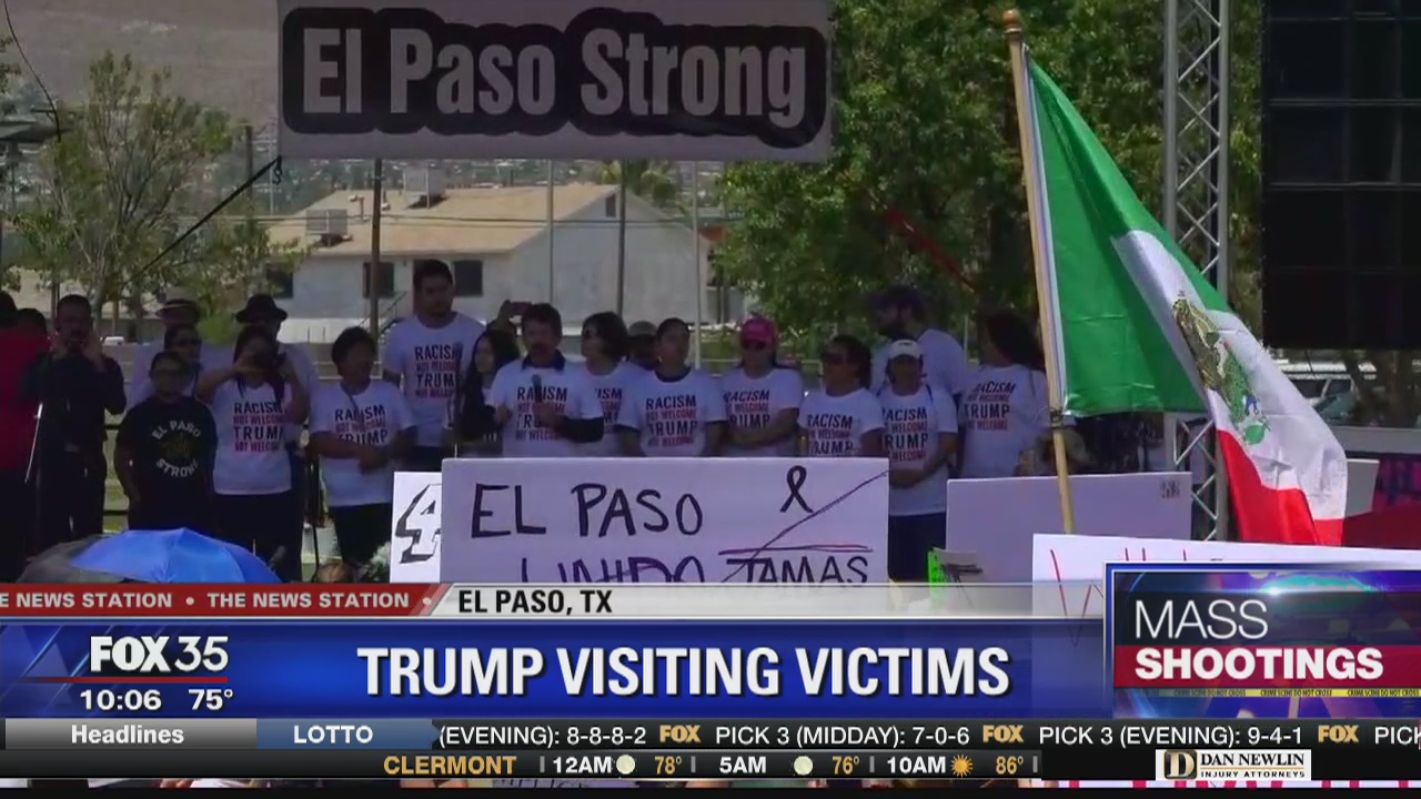 Trump greeted by protesters in El Paso