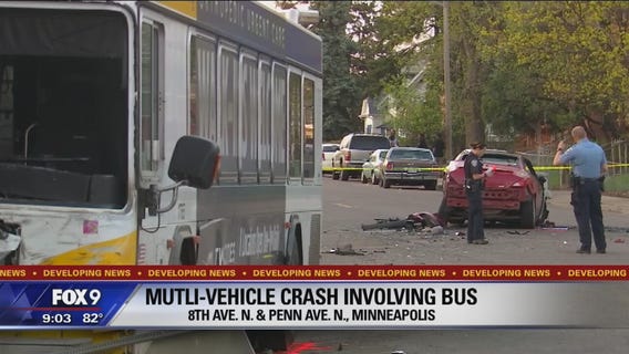 Metro bus involved in multi-vehicle crash