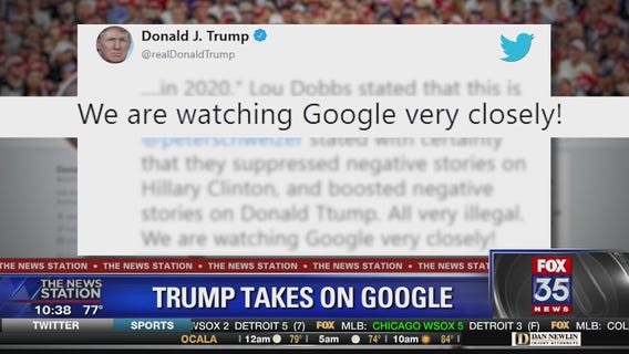 Trump says he is watching Google for bias