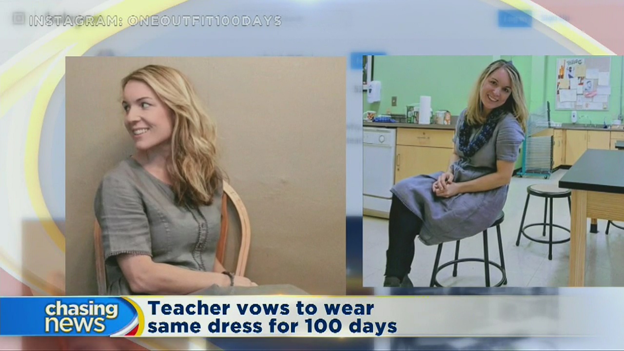 Teacher vows to wear same dress for 100 days