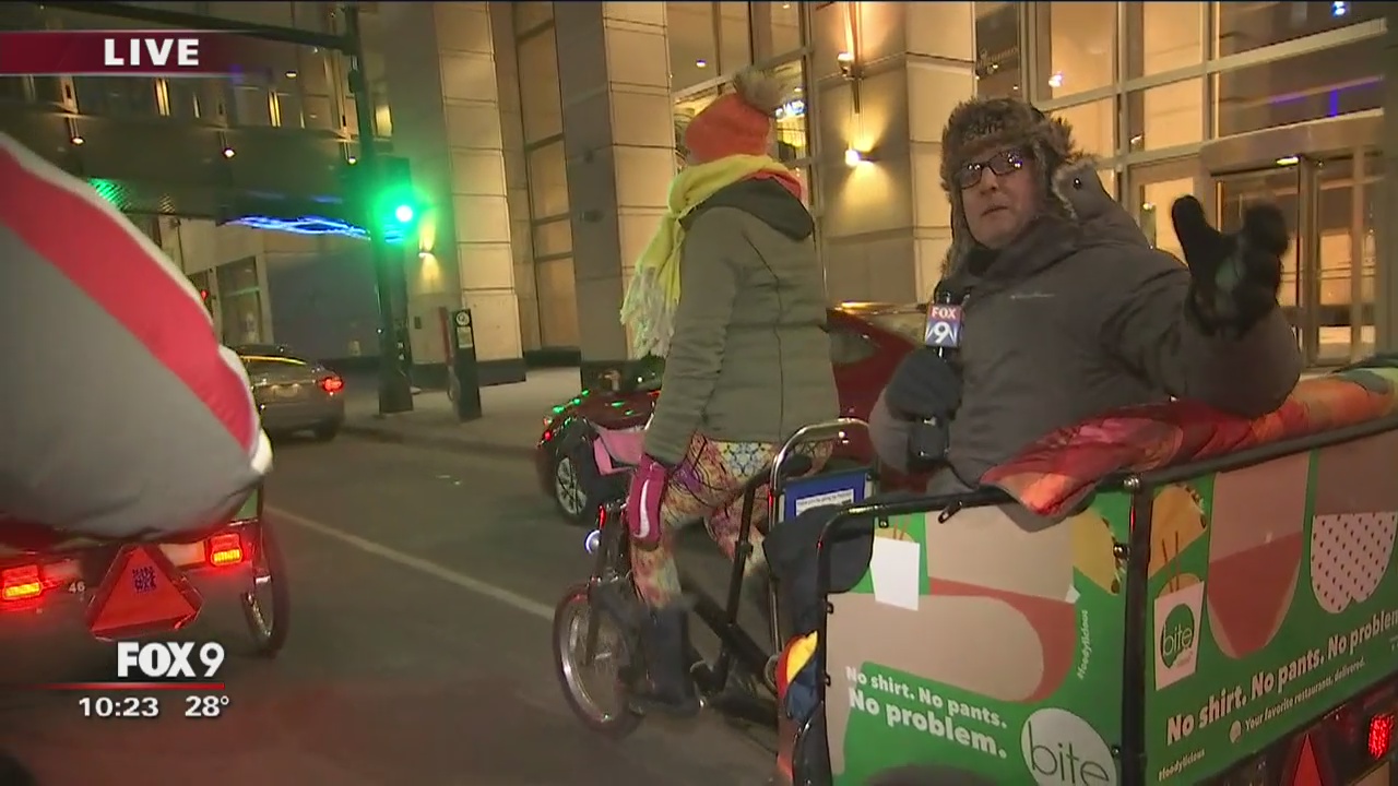 Live weather from the back of a Pedicab