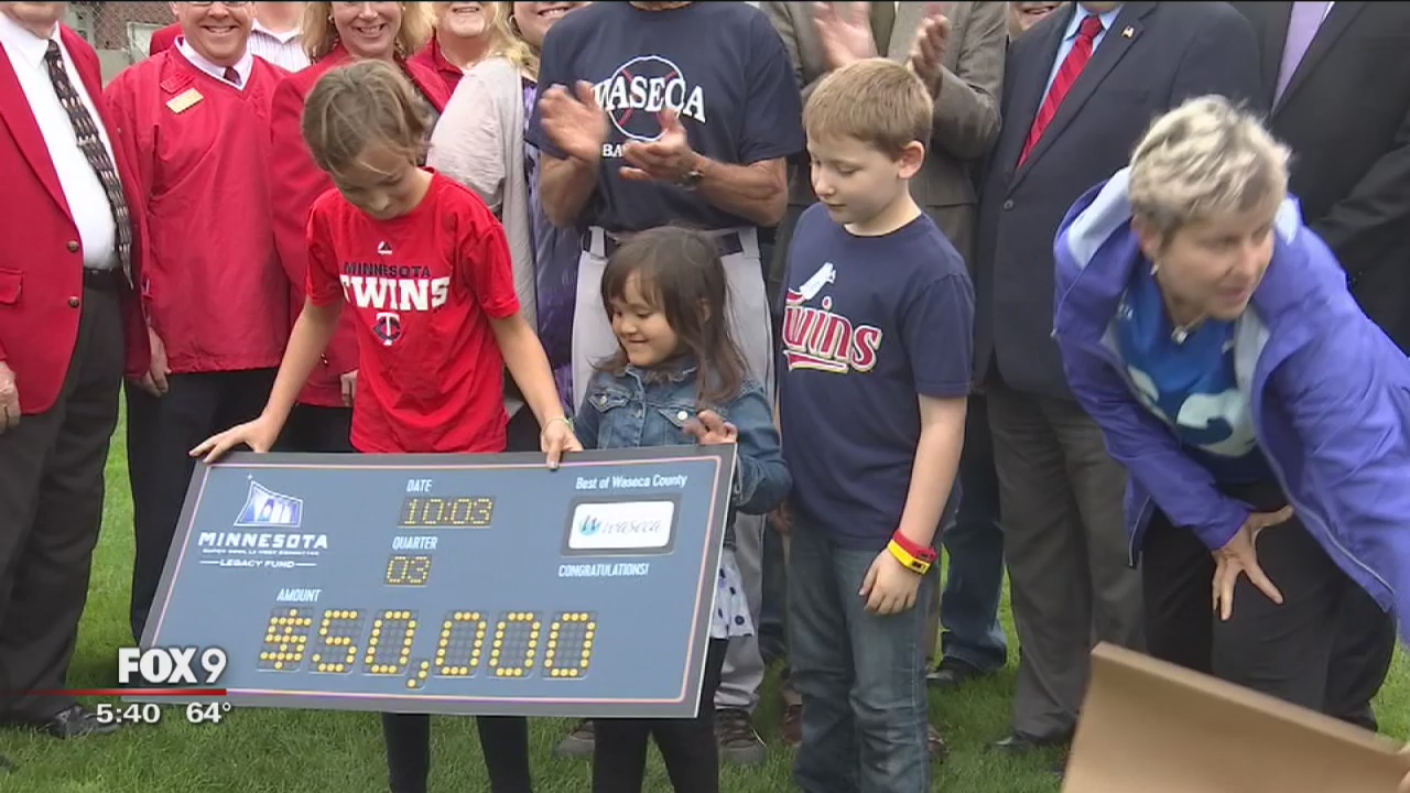 Super Bowl Commitee helps rebuild baseball field in Waseca, Minnesota