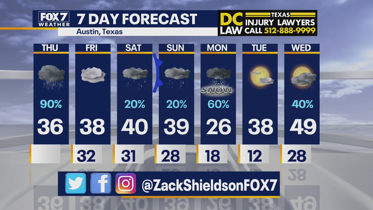 Noon weather forecast for February 11, 2021