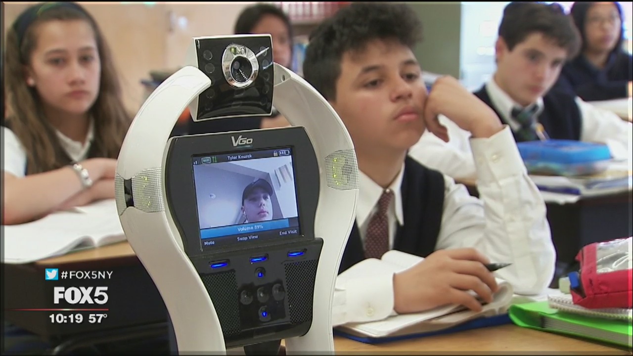 In school via a robot