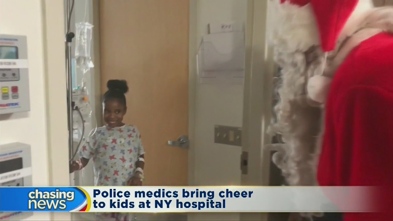 Police medics bring cheer to kids at NY hospital