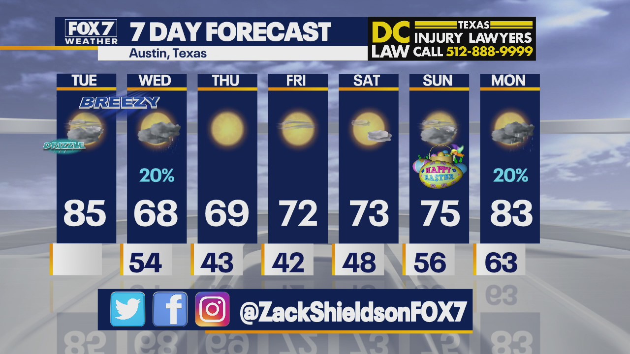 Noon weather forecast for March 30, 2021