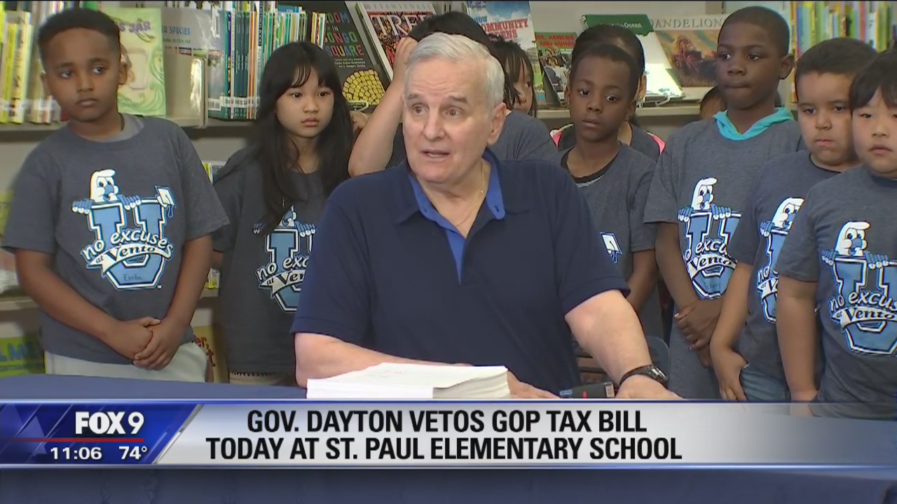 Gov. Dayton vetoes Republican tax bill