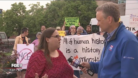 Immigration rights activists rally after reports of missing children