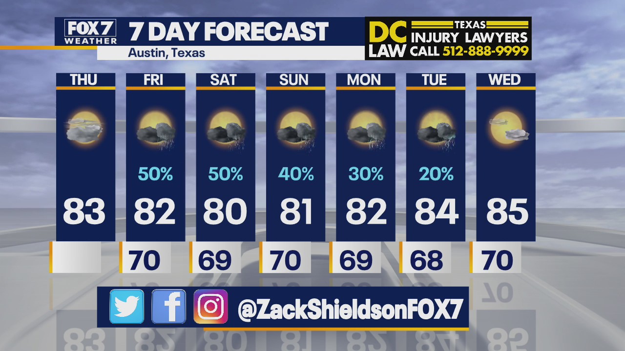 Noon weather forecast for May 20, 2021