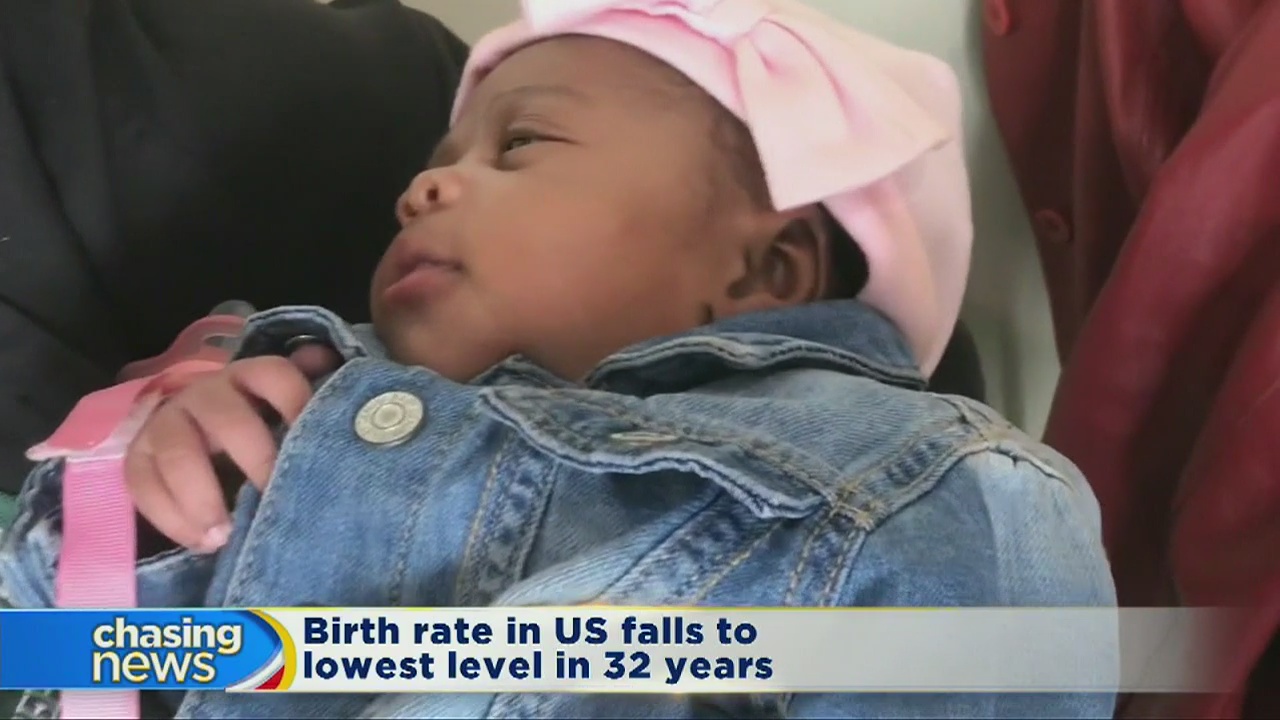 US birth rate drops to 32-year low