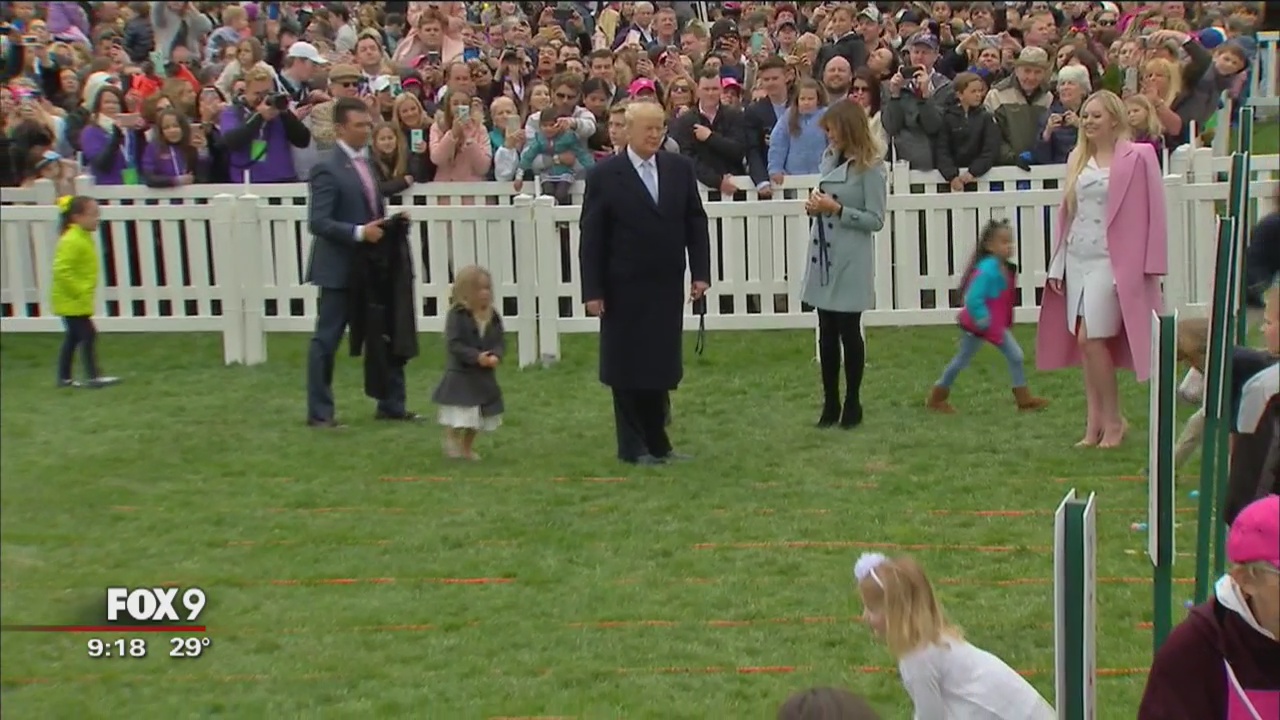 President Trump talks immigration at annual White House Easter egg hunt