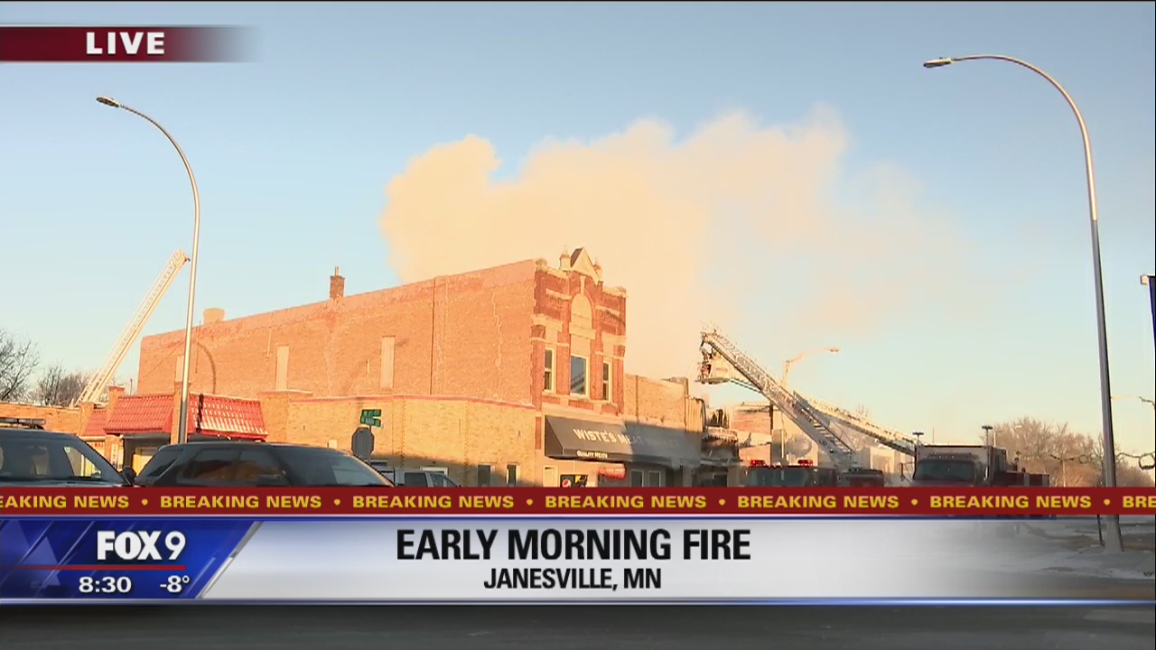 Downtown fire in Janesville, Minn.