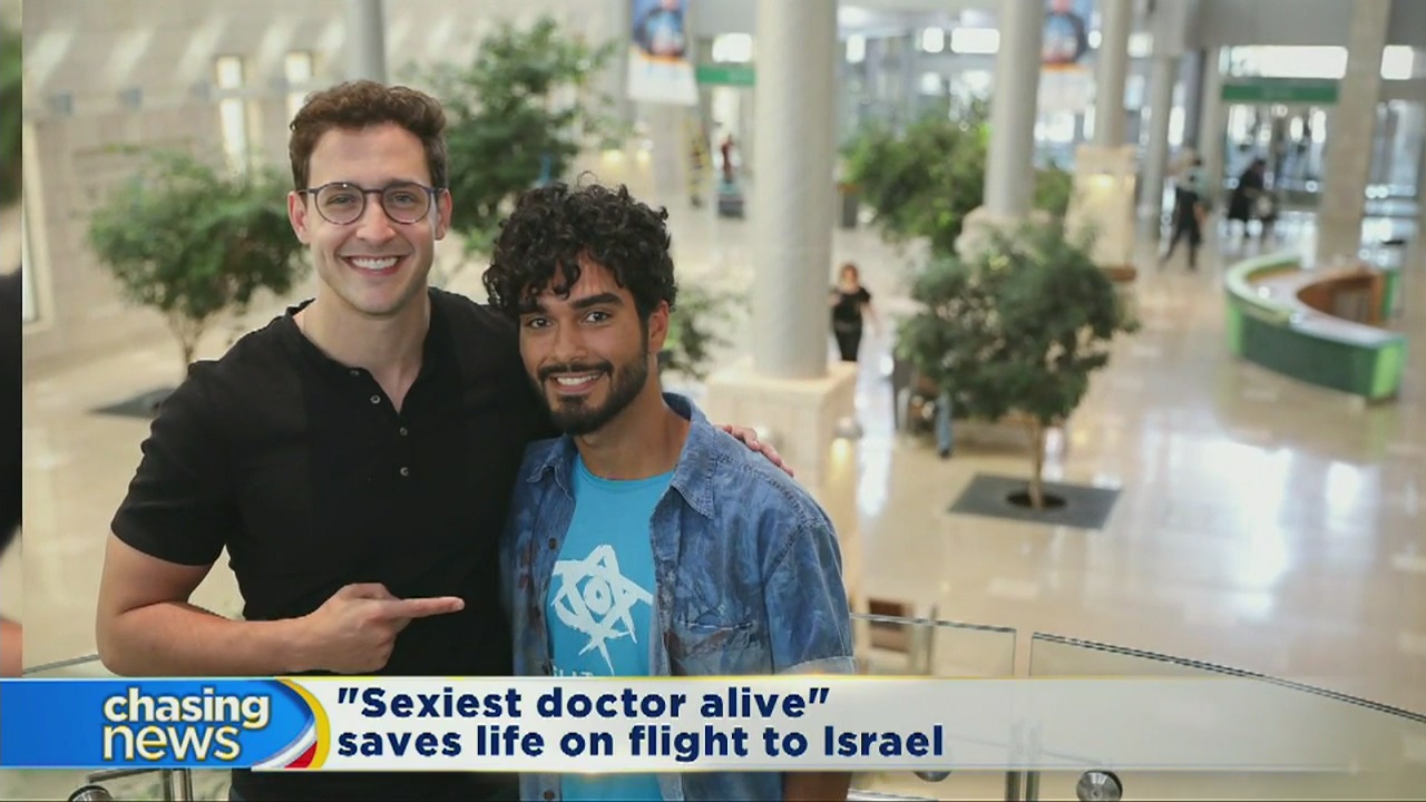 "Sexiest doctor alive" saves life on flight