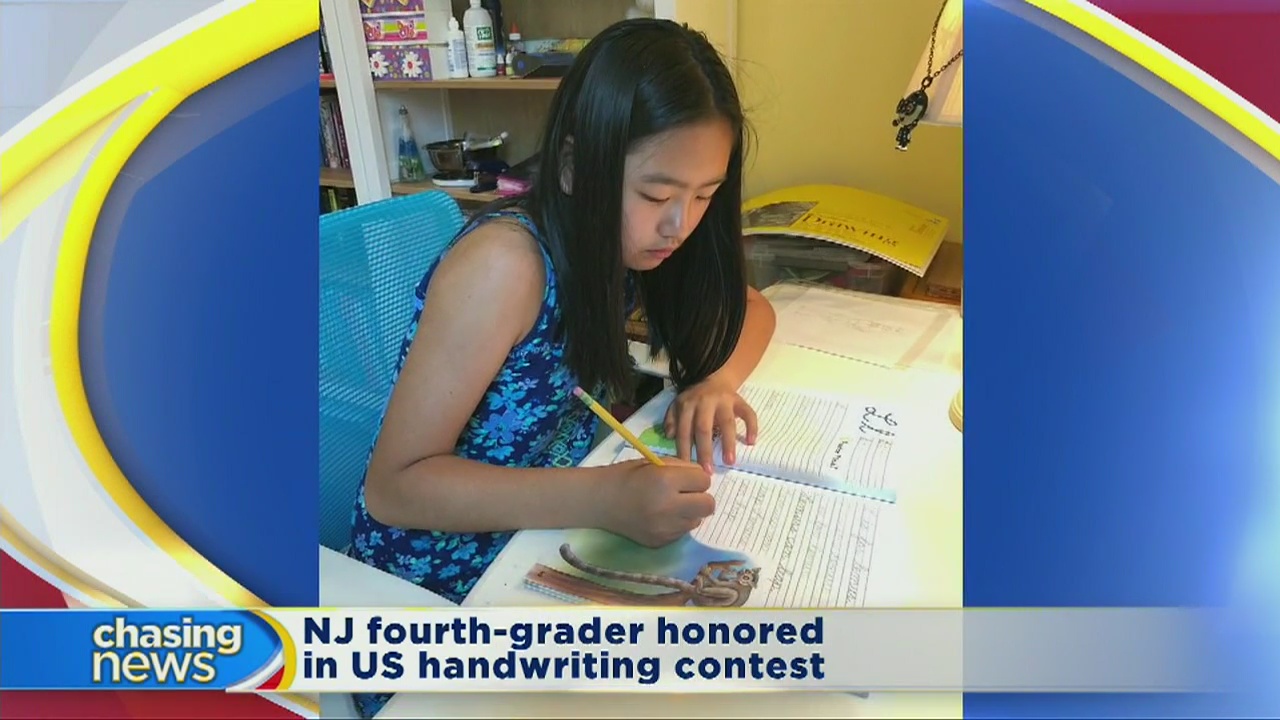 NJ student honored for handwriting