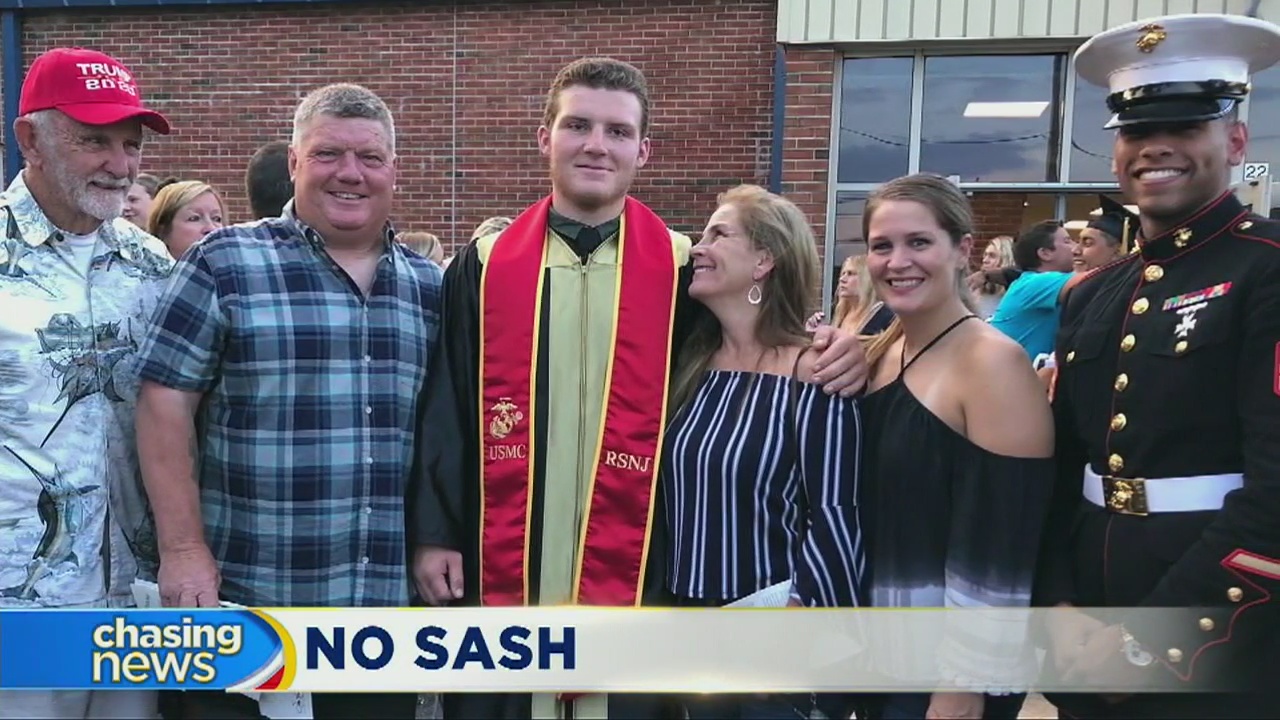 Student protests after school bans Marine sash