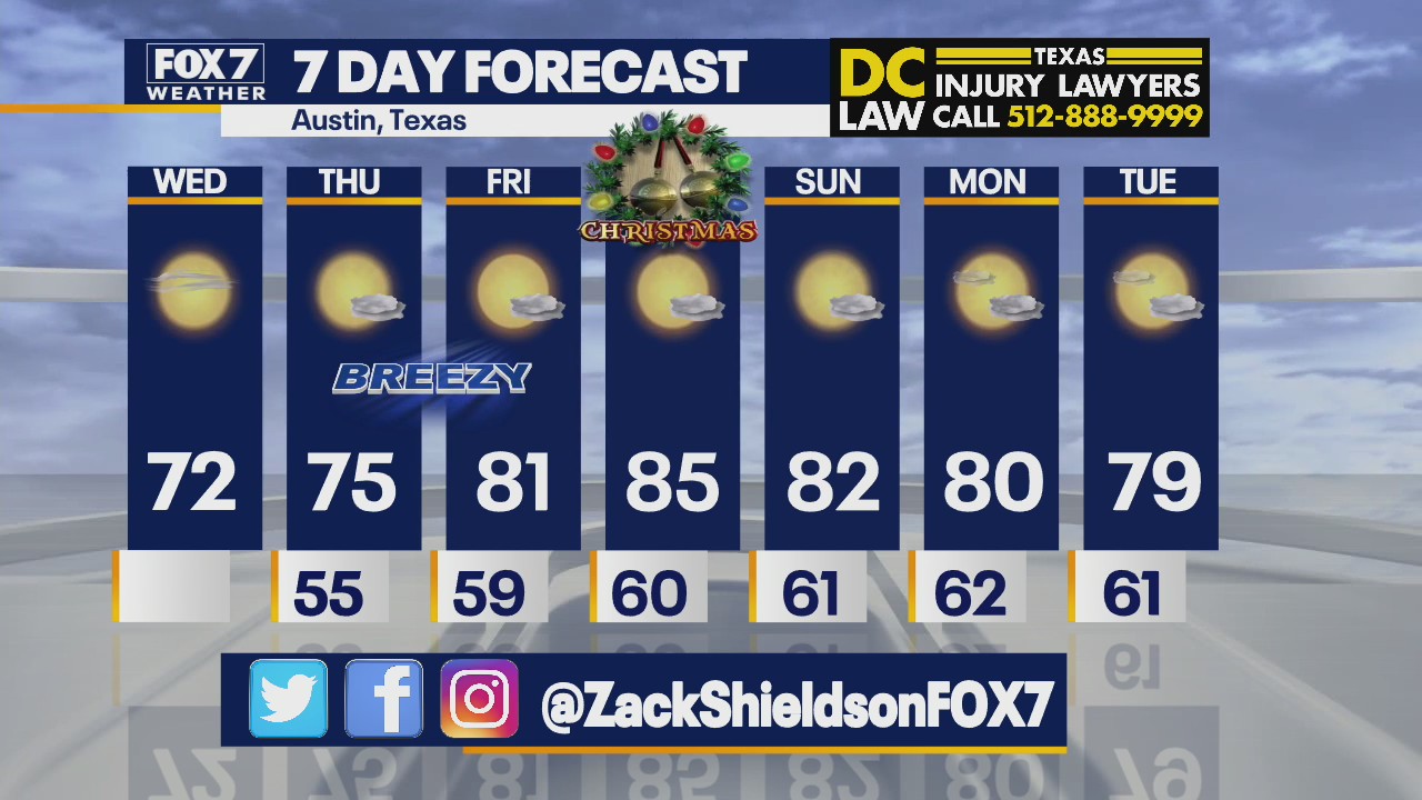 Noon weather forecast for December 22, 2021