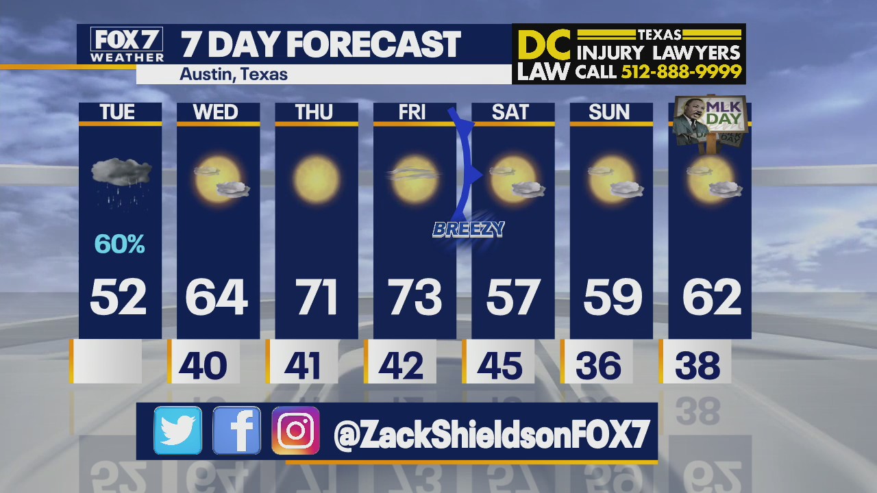 Noon weather forecast for January 11, 2022