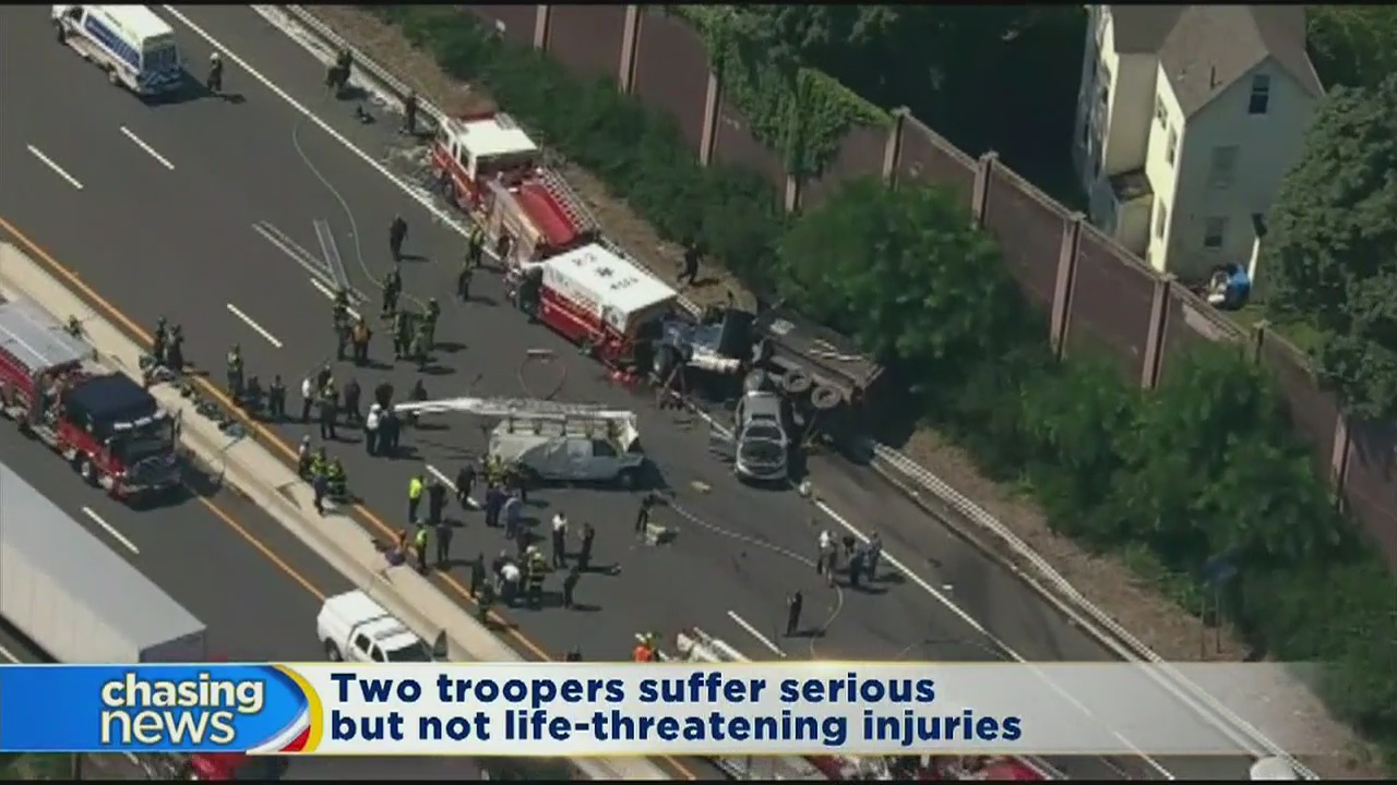 First responders, pedestrians hit at crash site