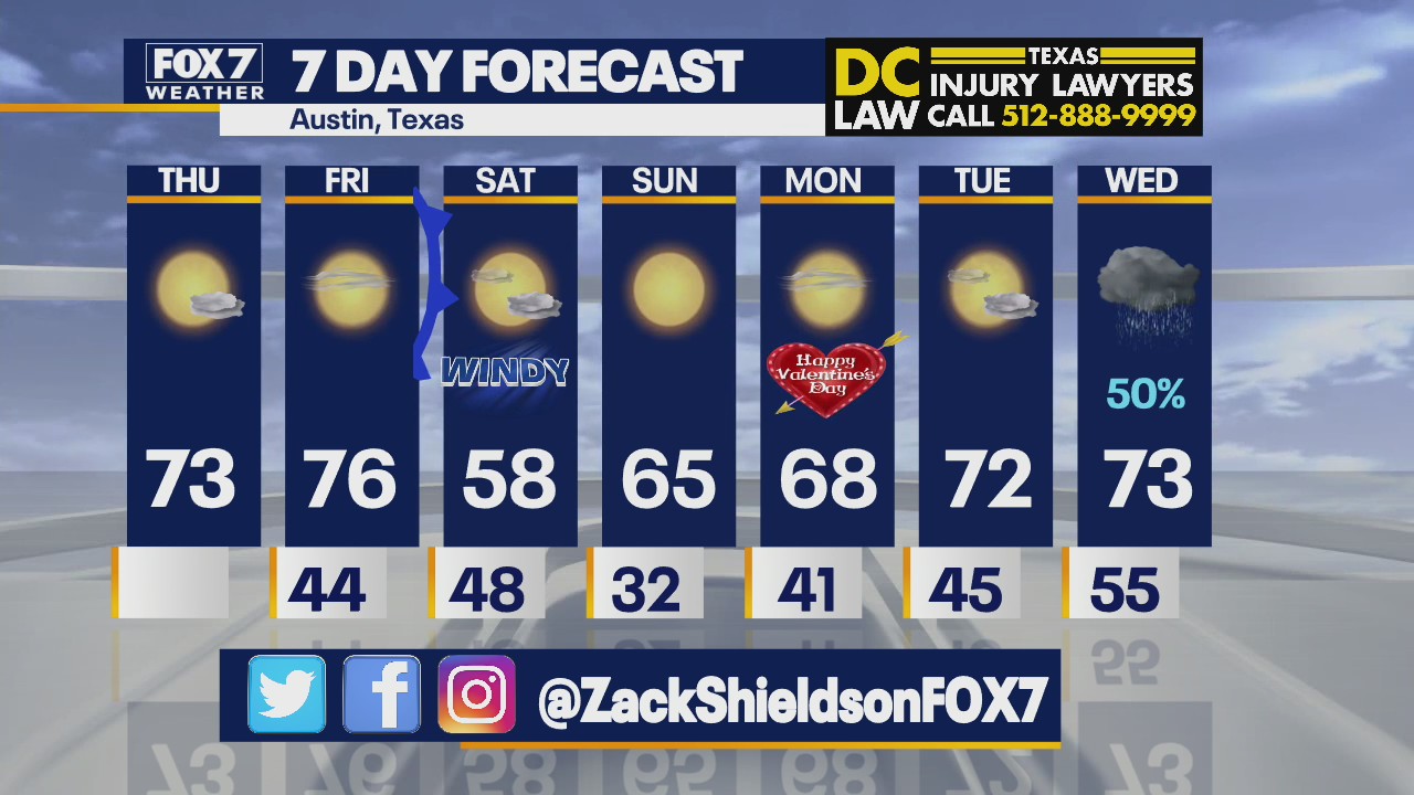 Noon weather forecast for February 10, 2022